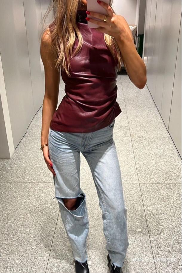 Sculpted Burgundy Top